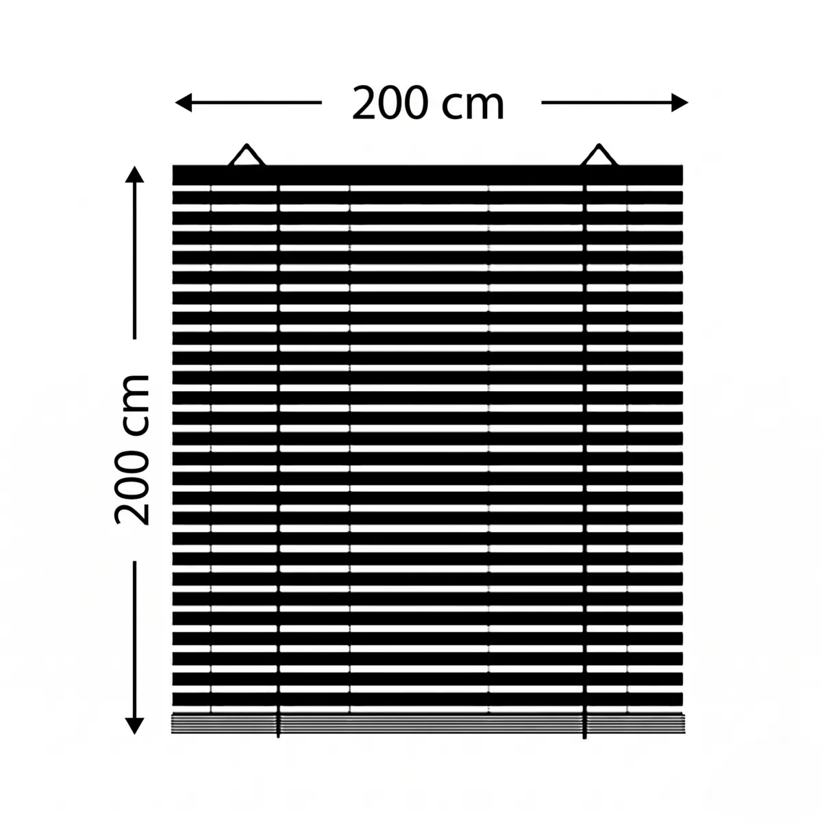 Tenda a rullo a doghe (200 x 200 cm) in Bambù Grigio chiaro e grigio scuro