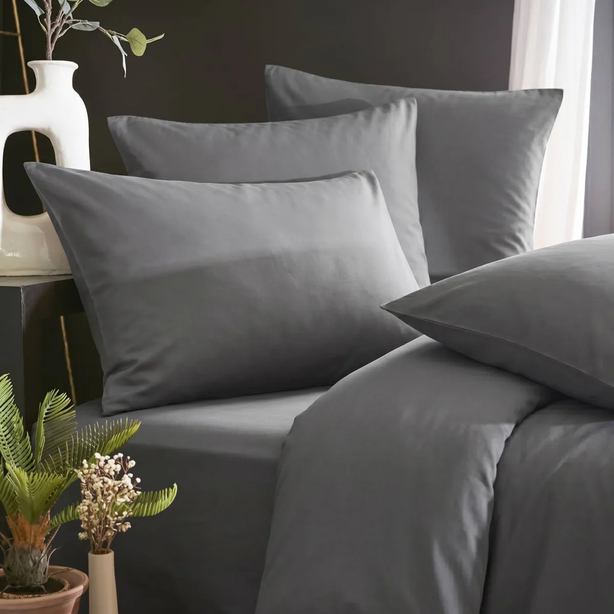Spannbettlaken aus TENCEL™ Lyocell (140 x 190 cm) Olivia Granitgrau
