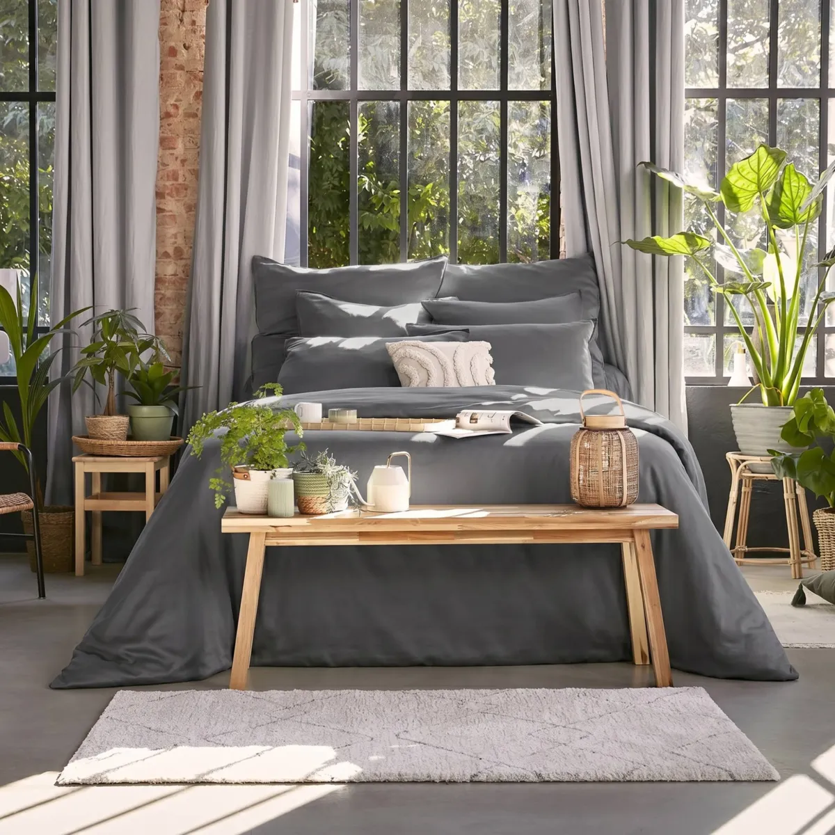Spannbettlaken aus TENCEL™ Lyocell (140 x 190 cm) Olivia Granitgrau
