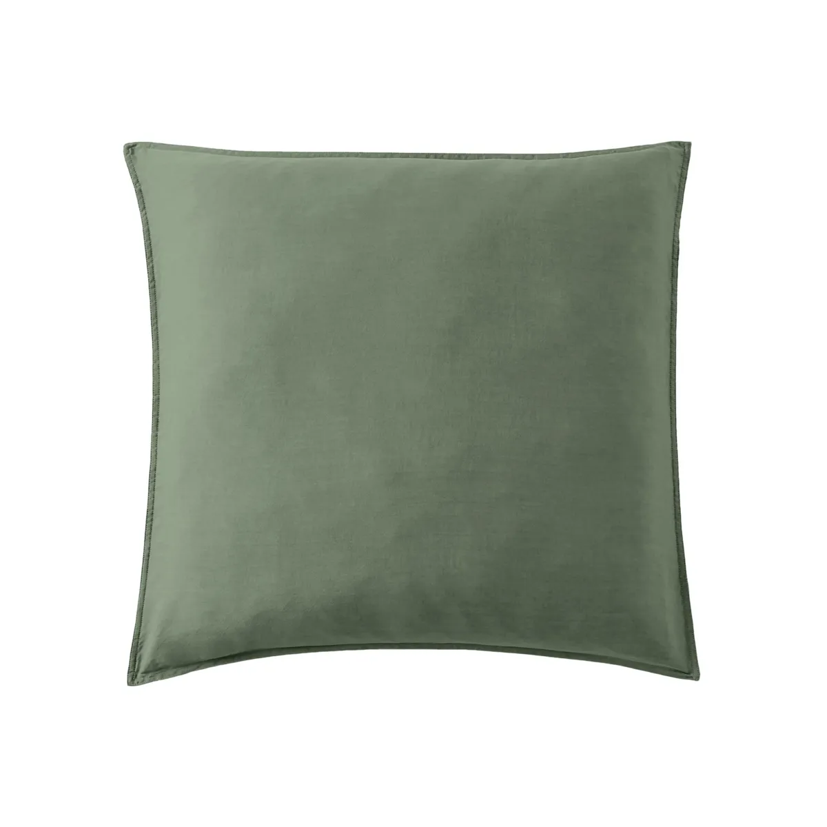 Federa per cuscino letto quadrata in lyocell Tencel™ lavata (63 x 63 cm) Olivia Verde rosmarino