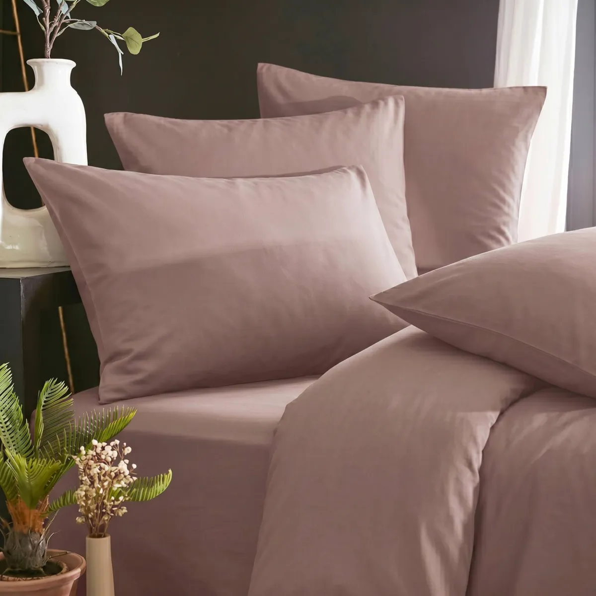 Housse de couette lyocell Tencel™ lavé (260 x 240 cm) Olivia Rose blush