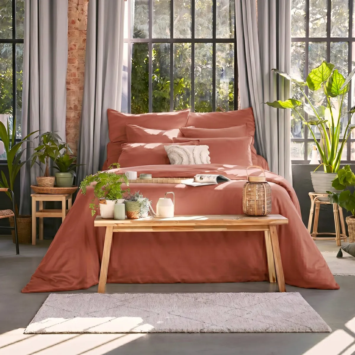 Spannbettlaken aus TENCEL™ Lyocell (90 x 200 cm) Olivia Terrakotta