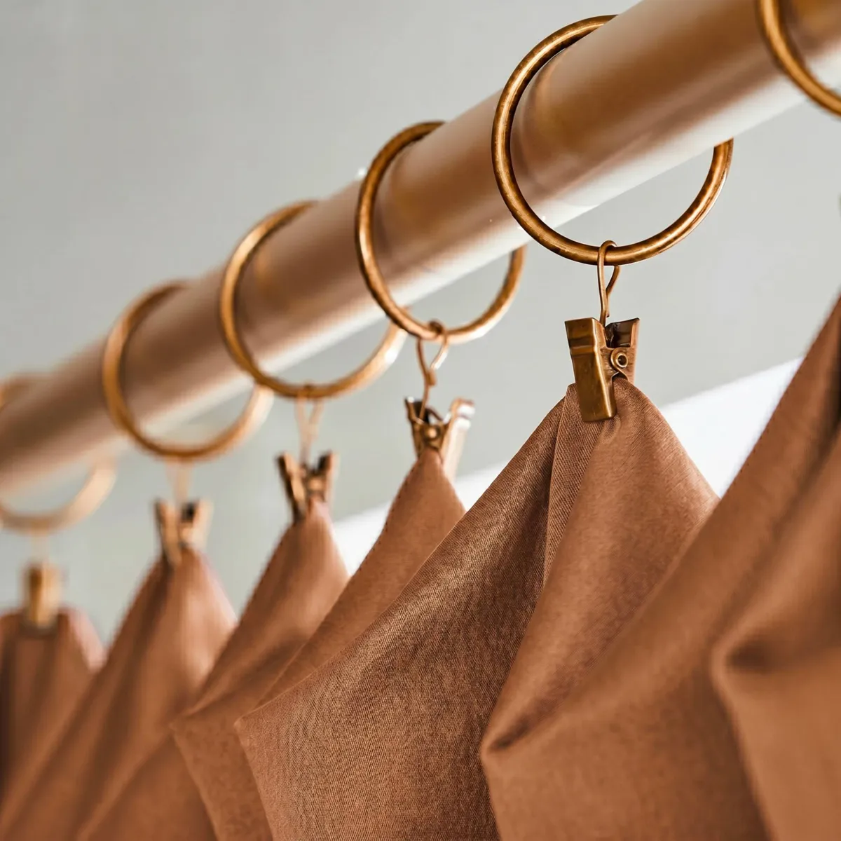 Rideau lyocell Tencel™ ajustable (140 x max 270 cm) Olivia Camel