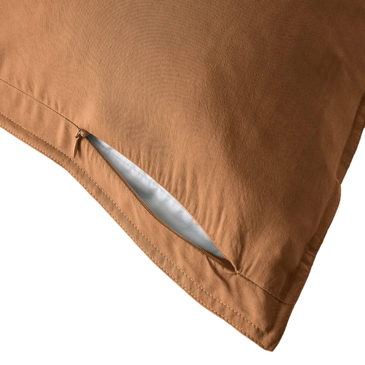 Federa cuscino letto rettangolare lyocell Tencel™ lavato (50 x 70 cm) Olivia Camel