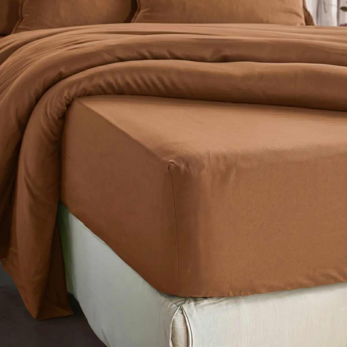Spannbettlaken aus TENCEL™ Lyocell (140 x 200 cm) Olivia Camel