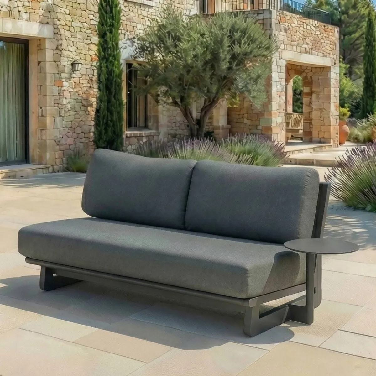 Salon de jardin en aluminium 4 places 4 pcs Long Beach Gris anthracite