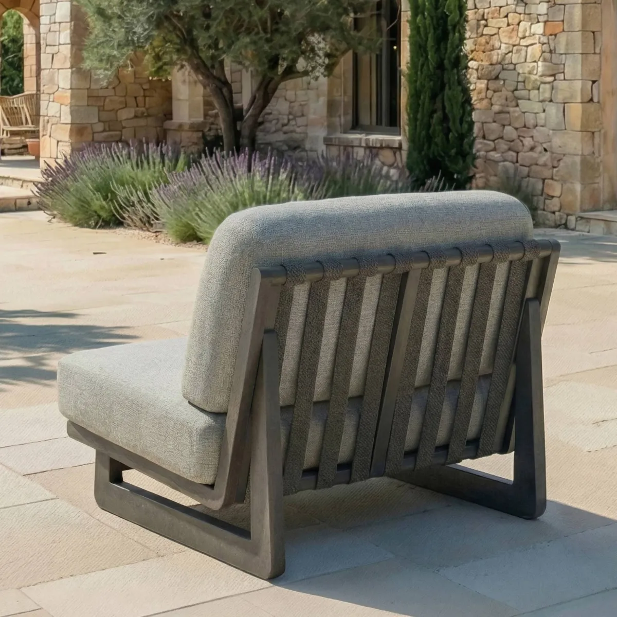 Set da giardino in alluminio 4 posti 4 pezzi Long Beach Grigio antracite e tortora