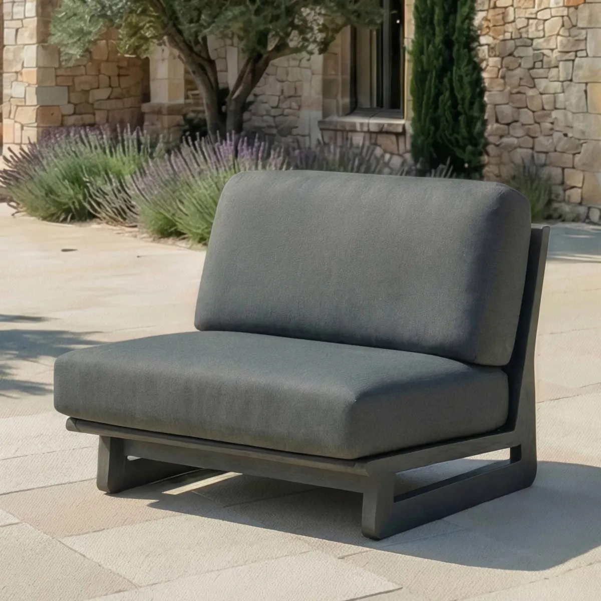 Salon de jardin en aluminium 8 places 6 pcs Long Beach Gris anthracite