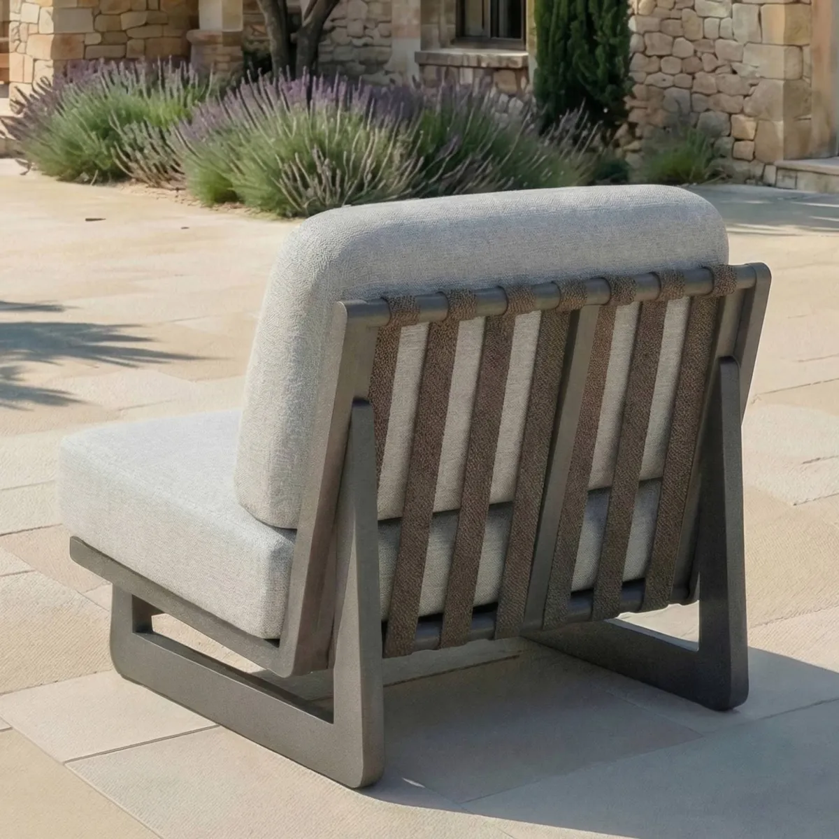 Salon de jardin en aluminium 8 places 6 pcs Long Beach Gris anthracite et gris clair