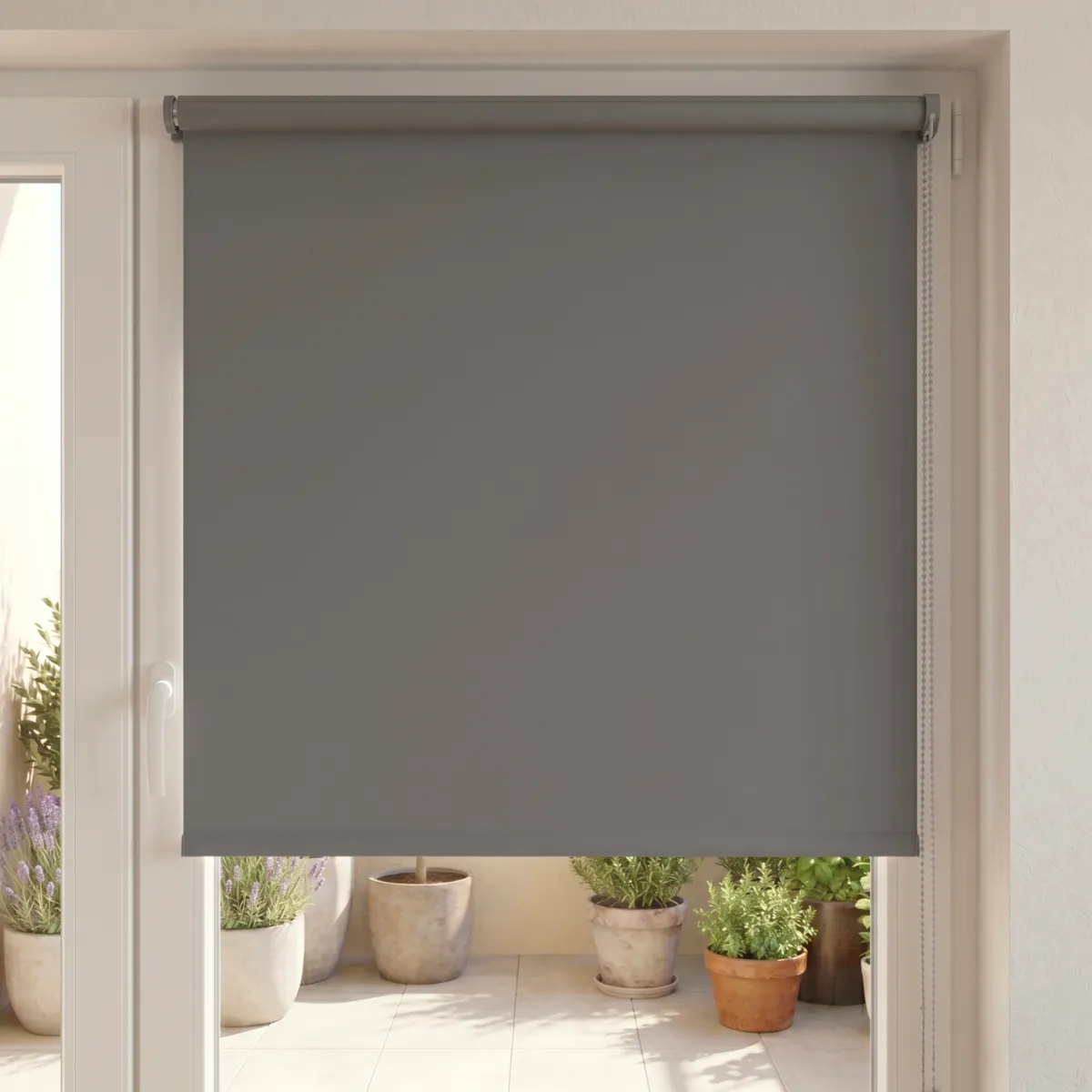 Store enrouleur occultant (60 x 180 cm) Uni Gris