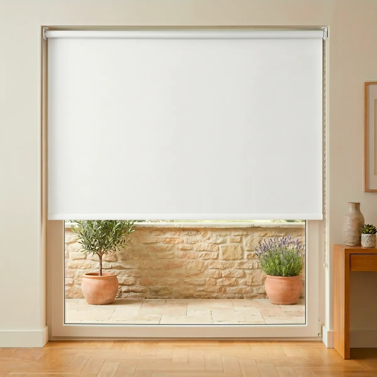 Store enrouleur occultant (210 x 220 cm) Uni Blanc 