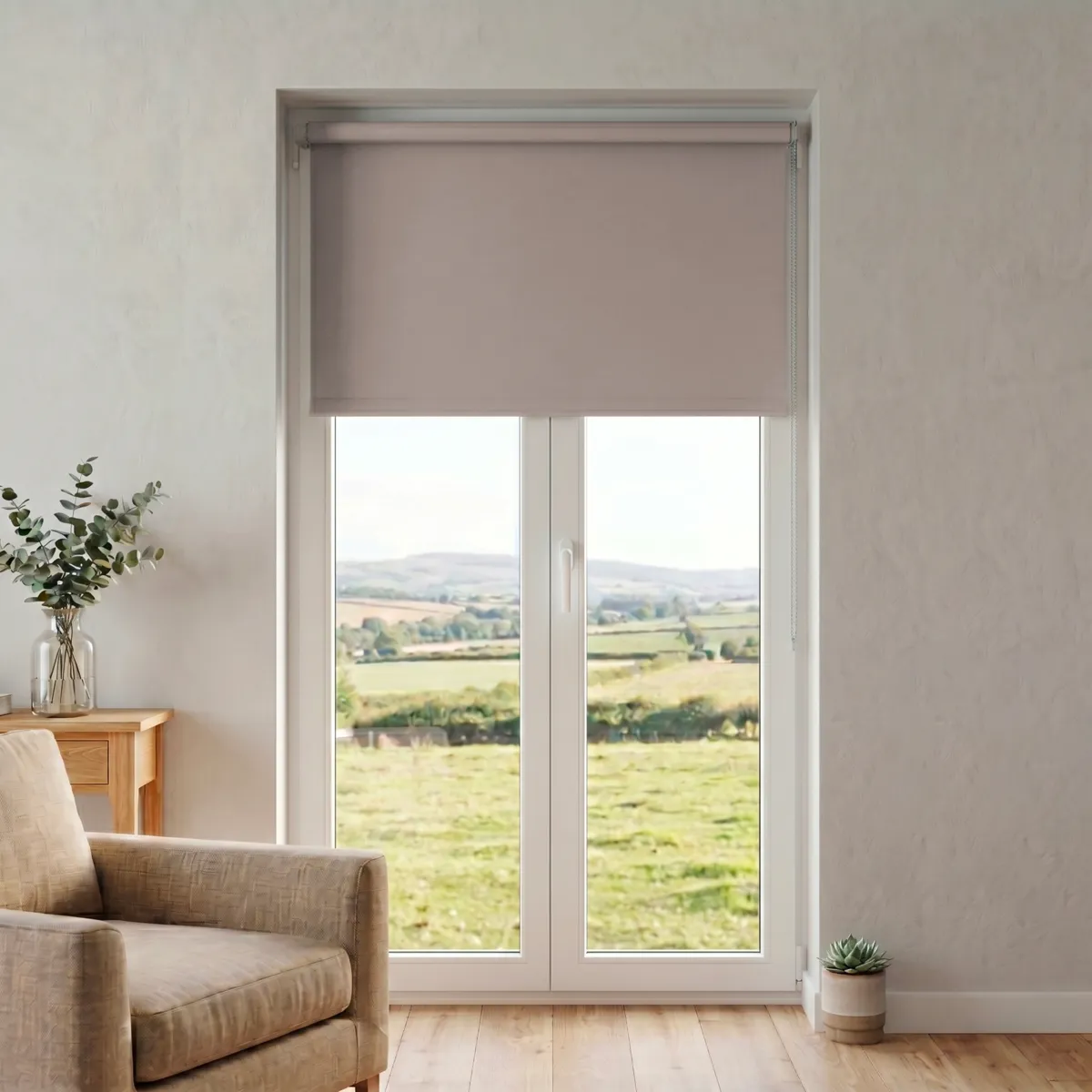 Verduisterende Uni Rolgordijn (90 x 180 cm) Beige