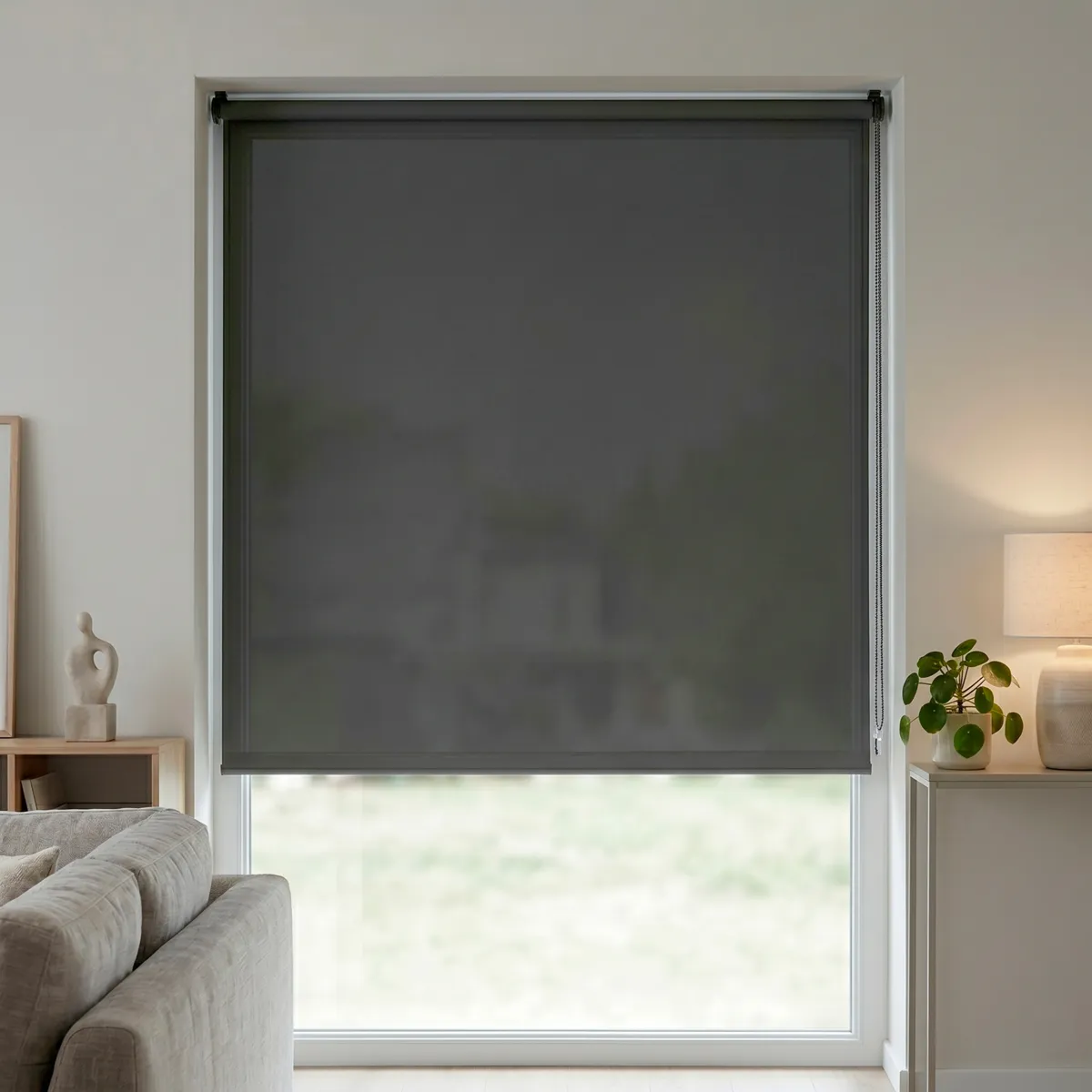 Rollo aufrollbar verdunkelnd (120 x 180 cm) Pure Betongrau