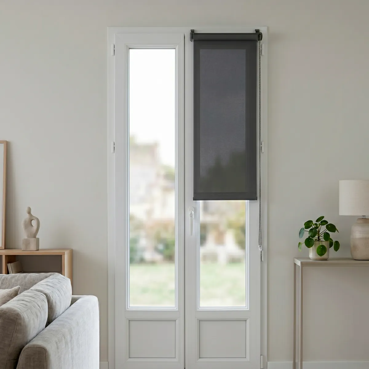 Tenda a rullo filtrante (45 x 180 cm) Pure Grigio cemento
