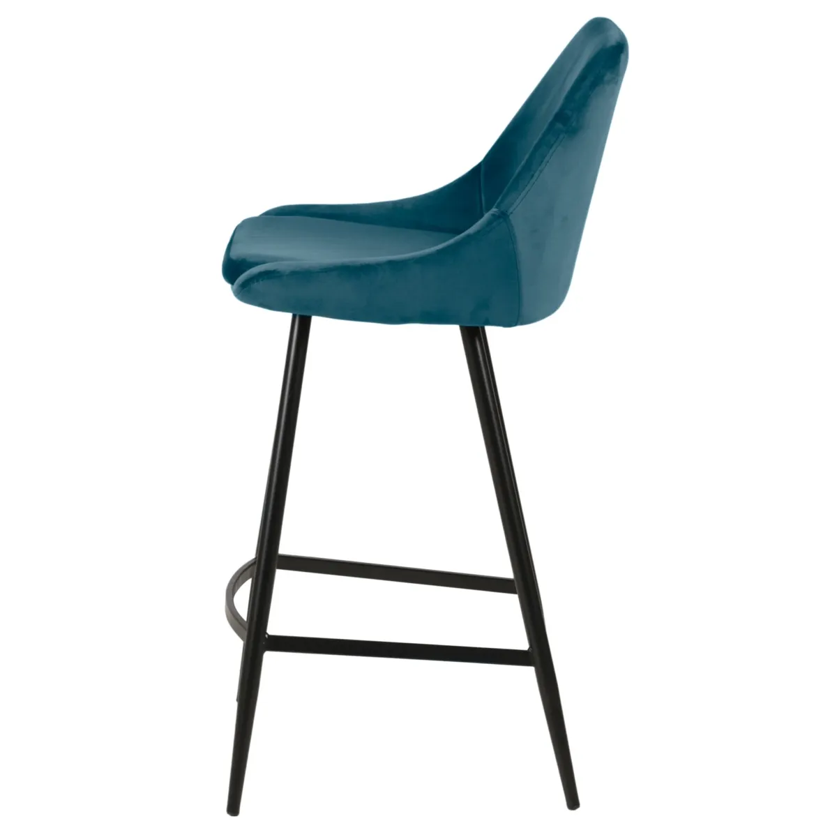 Set di 2 sedie per isola centrale con schienale in velluto (Altezza seduta 67cm) Juno Blu