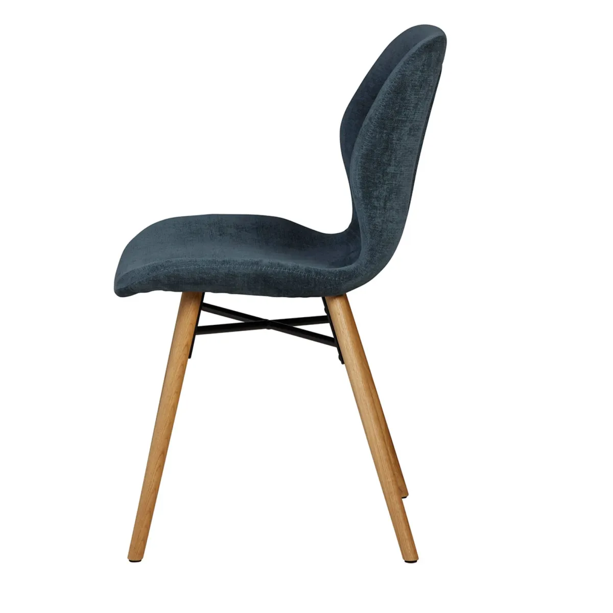 Set di 2 sedie da pranzo in tessuto testurizzato (seduta 46 cm) Malika Blu scuro