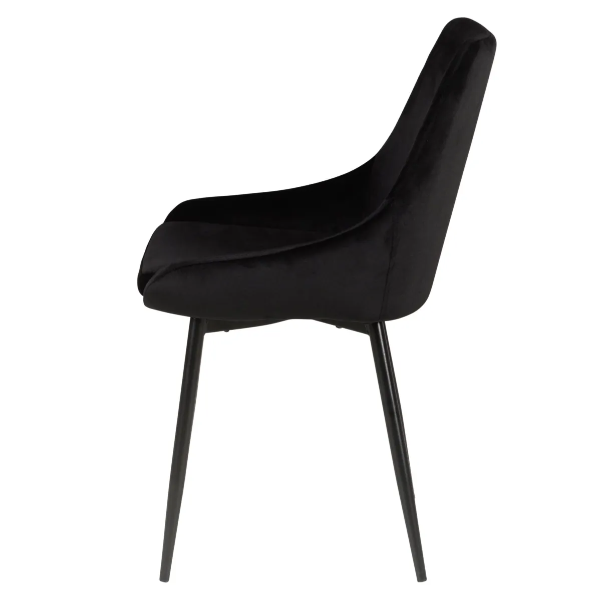 Set di 2 sedie da pranzo in velluto (seduta 47 cm) Juno Verde Nero