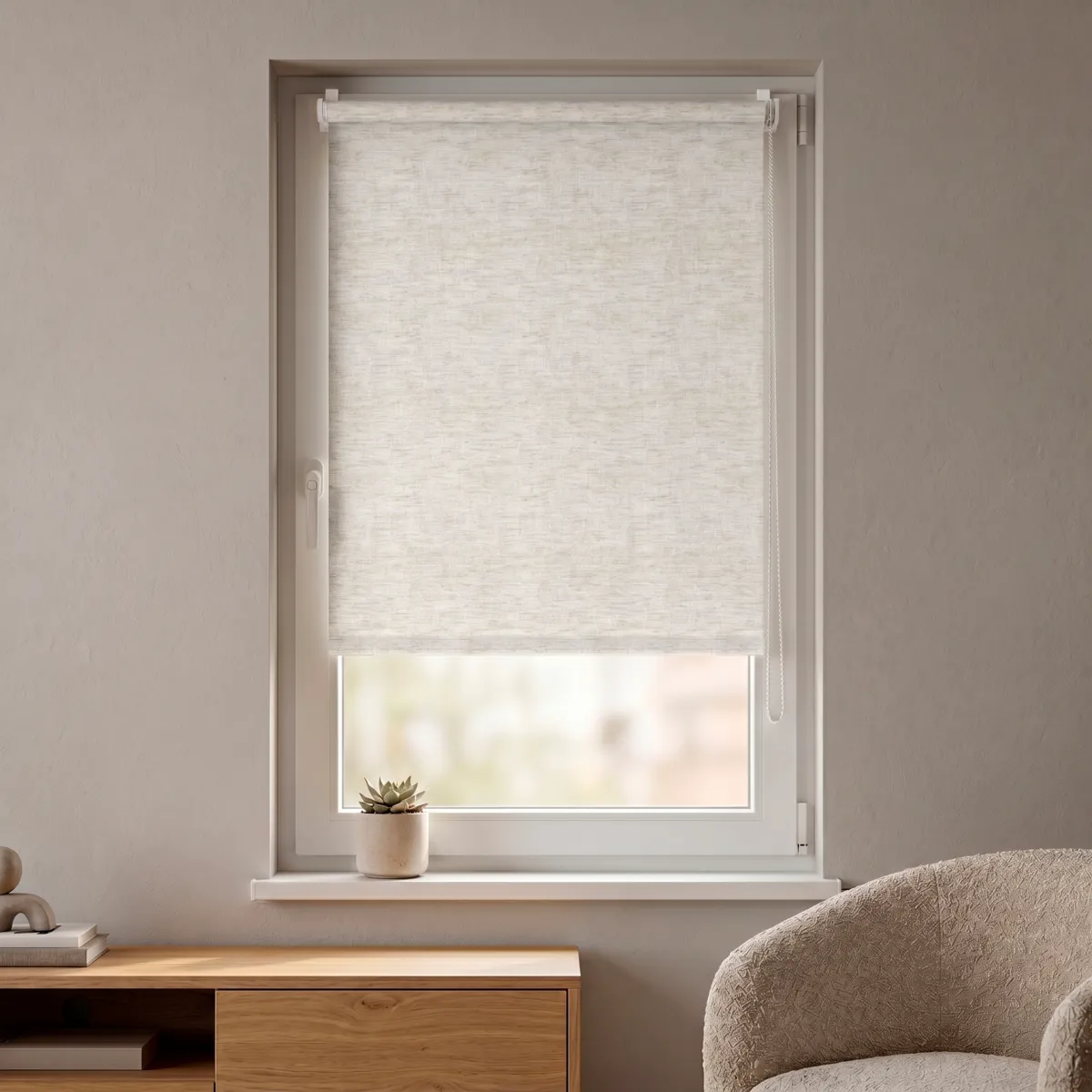 Store enrouleur occultant (60 x 150 cm) Elio Beige chiné