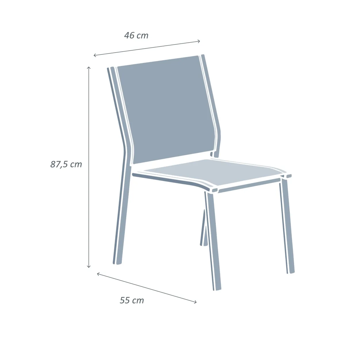 Chaise de jardin alu empilable Murano - Blanche 2