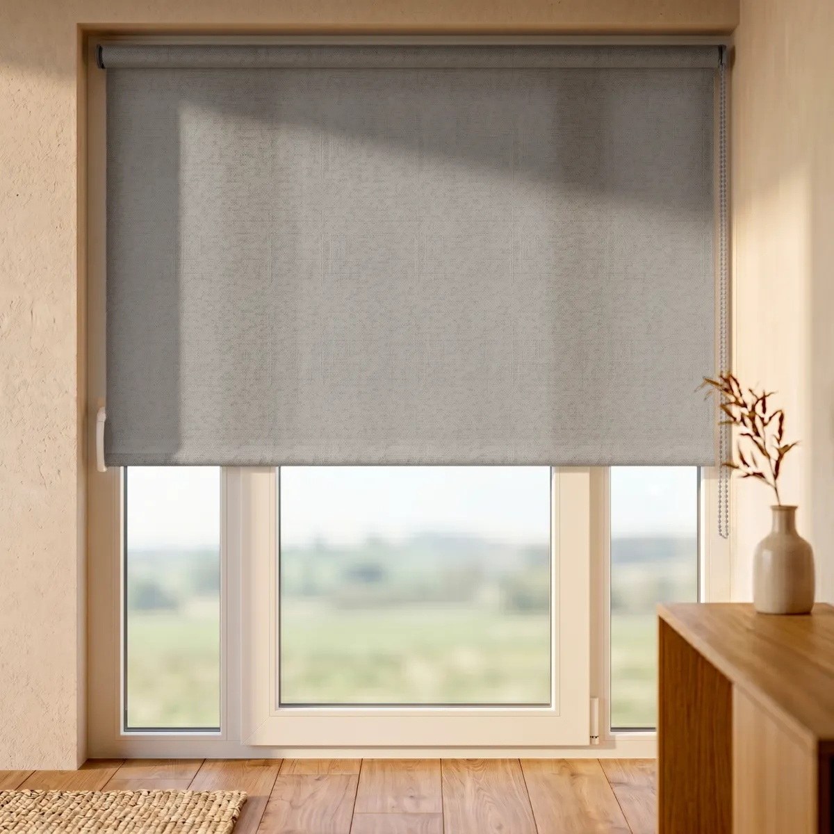Store enrouleur occultant texturé (180 x 200 cm) Nyx Gris