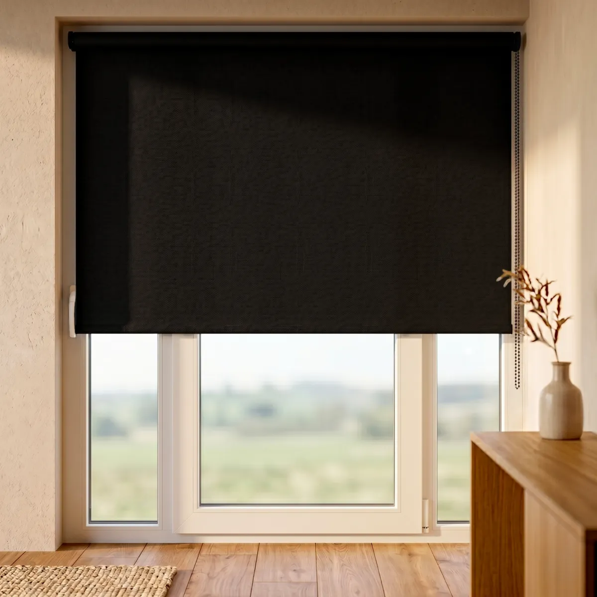 Store enrouleur occultant texturé (200 x 220 cm) Nyx Noir