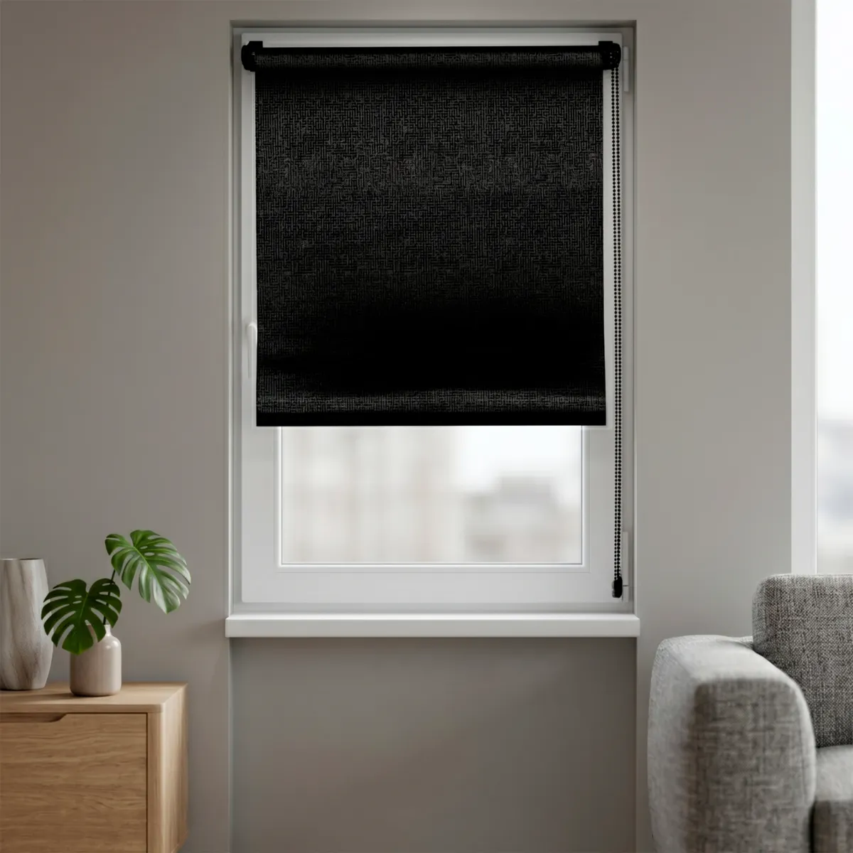 Store enrouleur occultant (60 x 90 cm) Lio Noir 