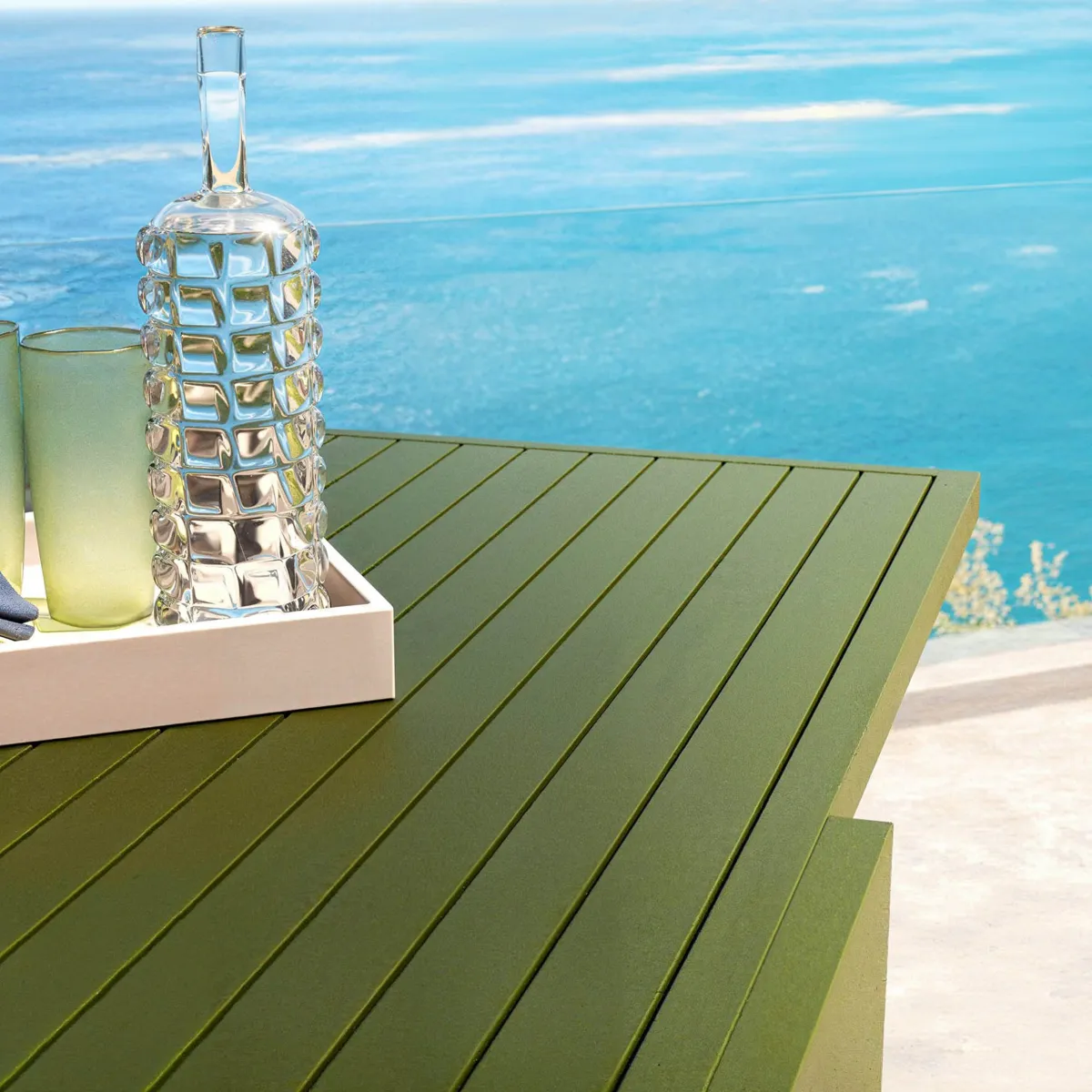 Tavolo da giardino allungabile in alluminio 10 persone (135/270 x 90 cm) Murano Verde