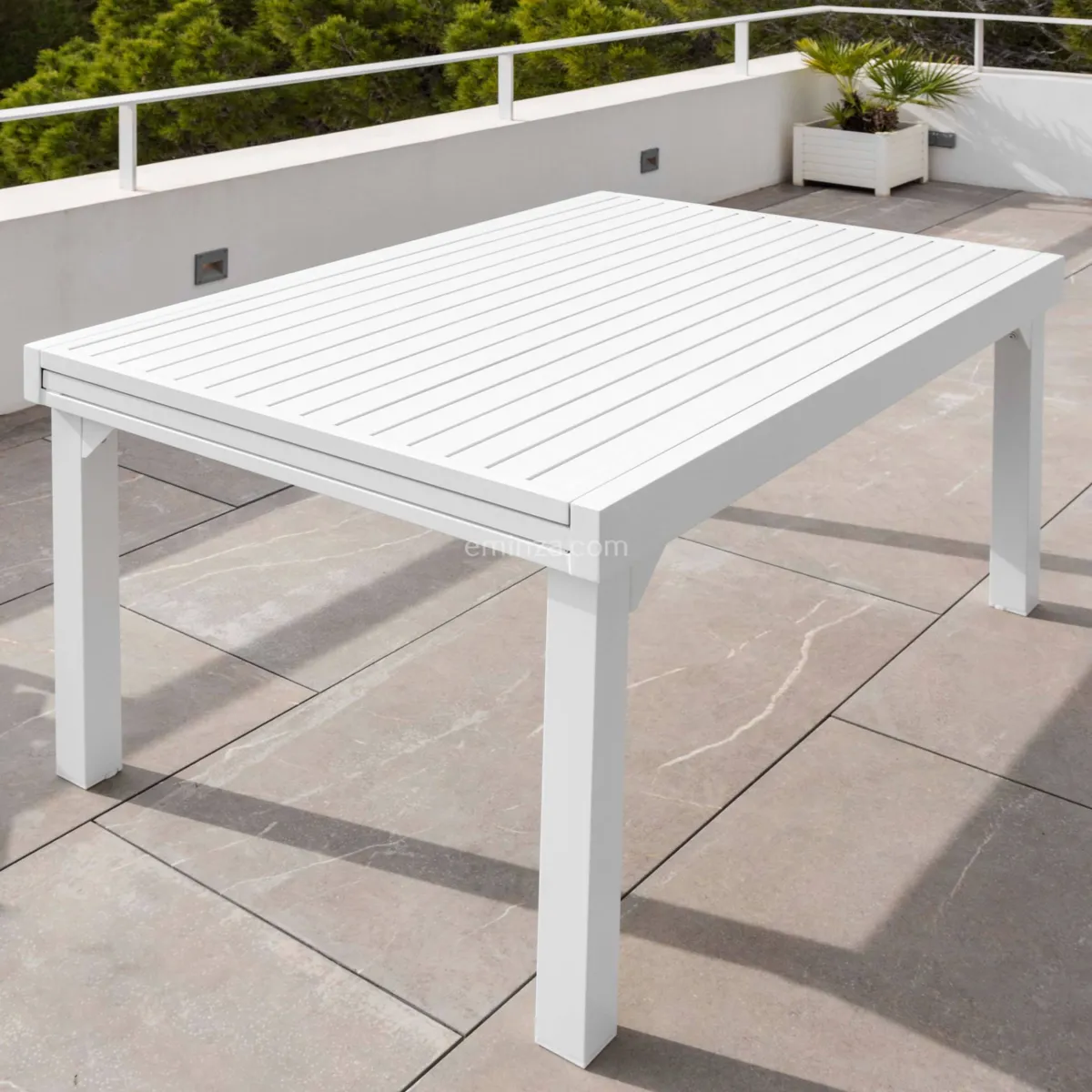 Tavolo da giardino rettangolare allungabile 10 posti Alluminio Murano (270 x 90 cm) - Bianco 3