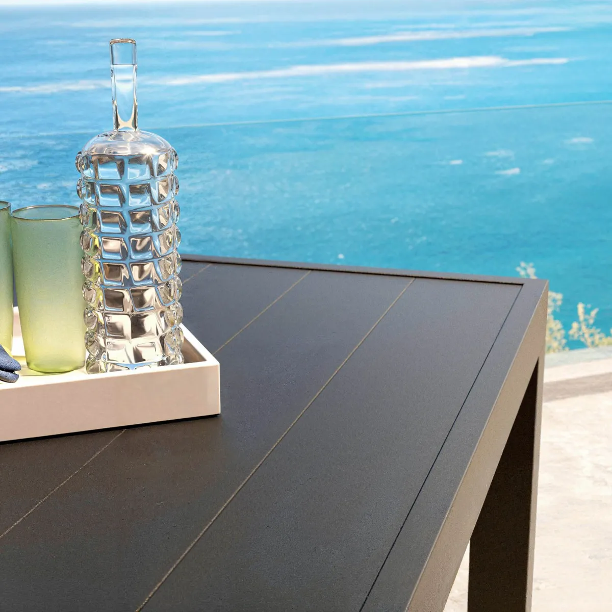 Table de jardin rectangulaire aluminium 8 places (210 x 100 cm) Murano Gris anthracite