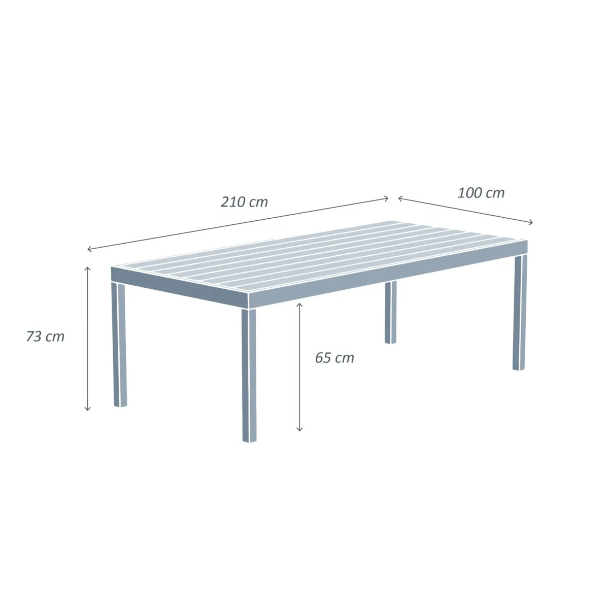 Tavolo da giardino rettangolare in alluminio per 8 persone (210 x 100 cm) Murano Verde