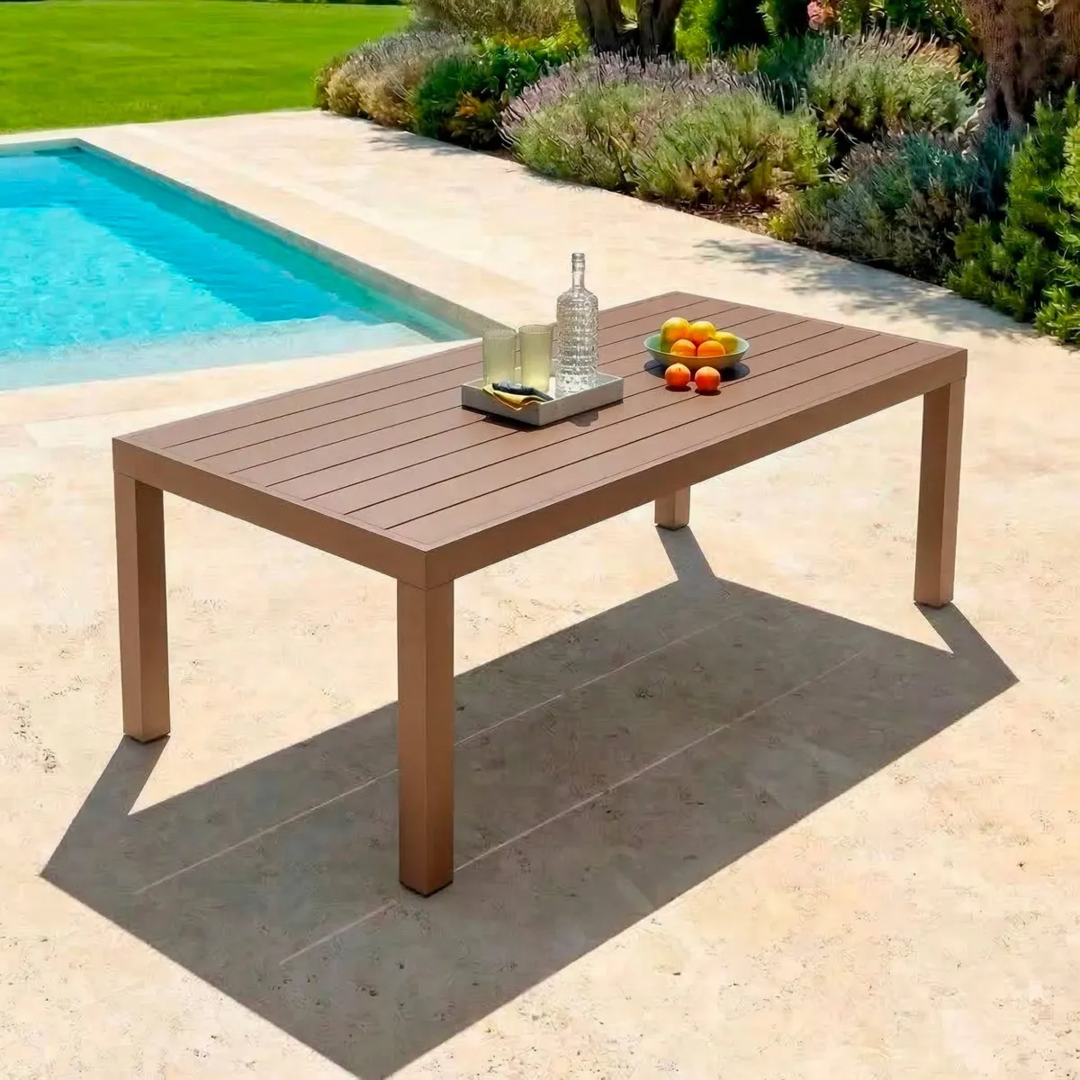 Table de jardin rectangulaire aluminium 10 places (240 x 120 cm) Murano Bronze