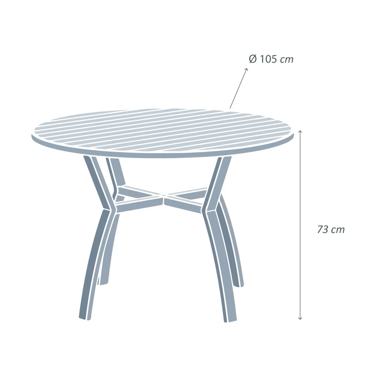 Table de jardin 5 places Aluminium Murano (D105 cm) - Blanche 3