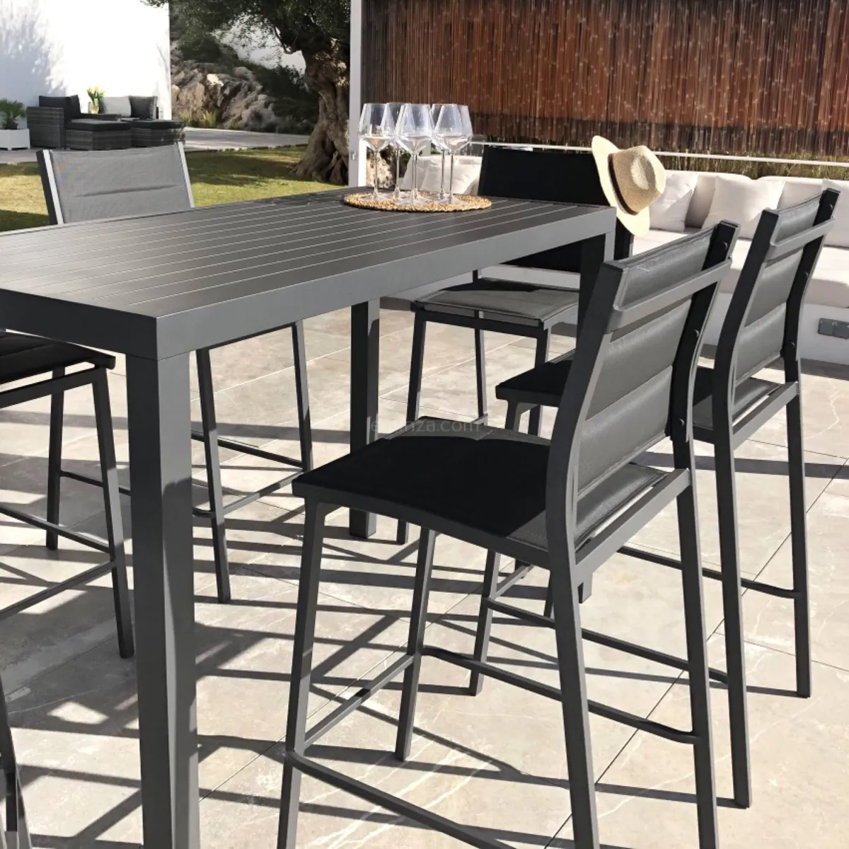 Bartisch Murano Aluminium (Bis zu 6 Pers.)- Anthrazitgrau 5