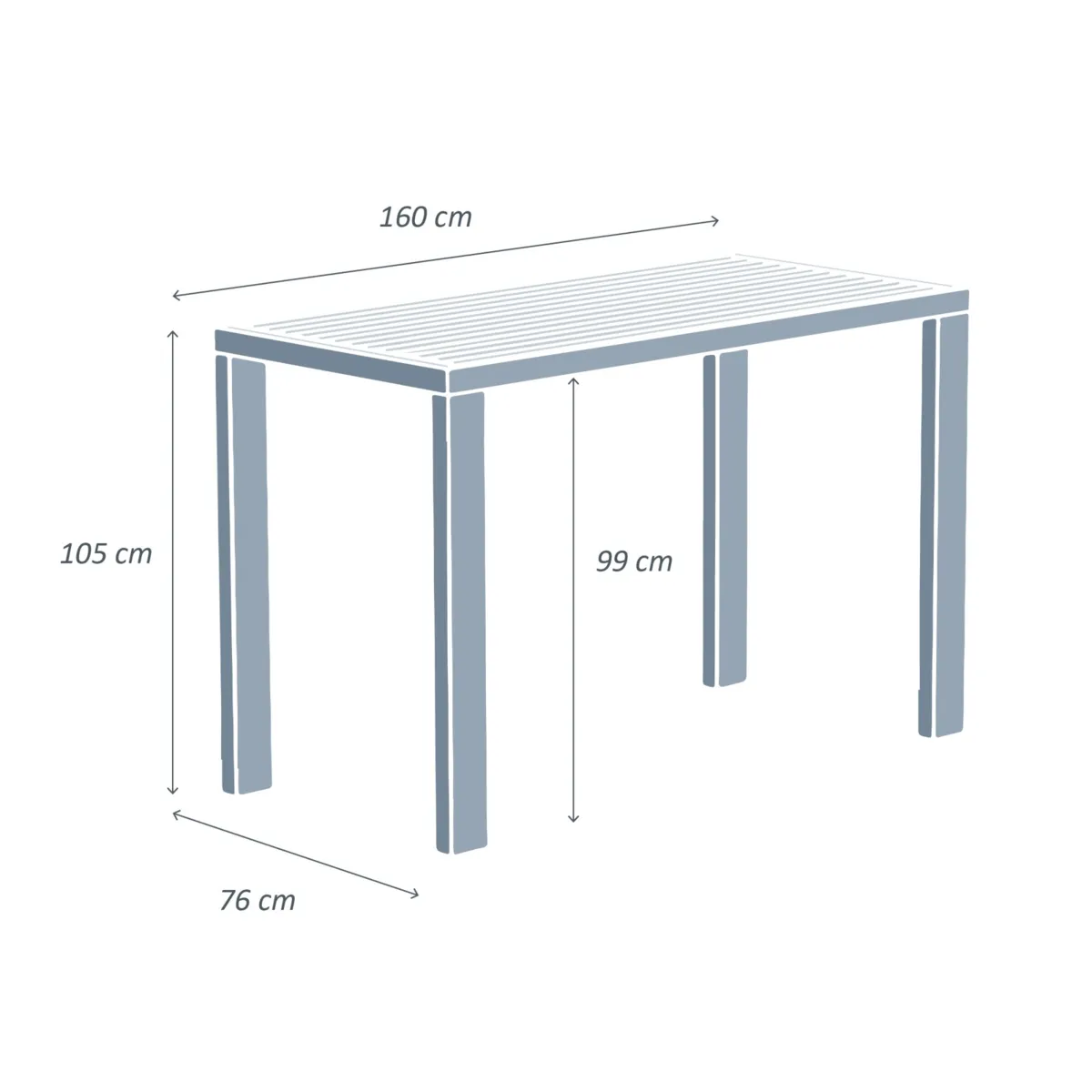 Bartisch Murano Aluminium (Bis zu 6 Pers.)- Anthrazitgrau 7