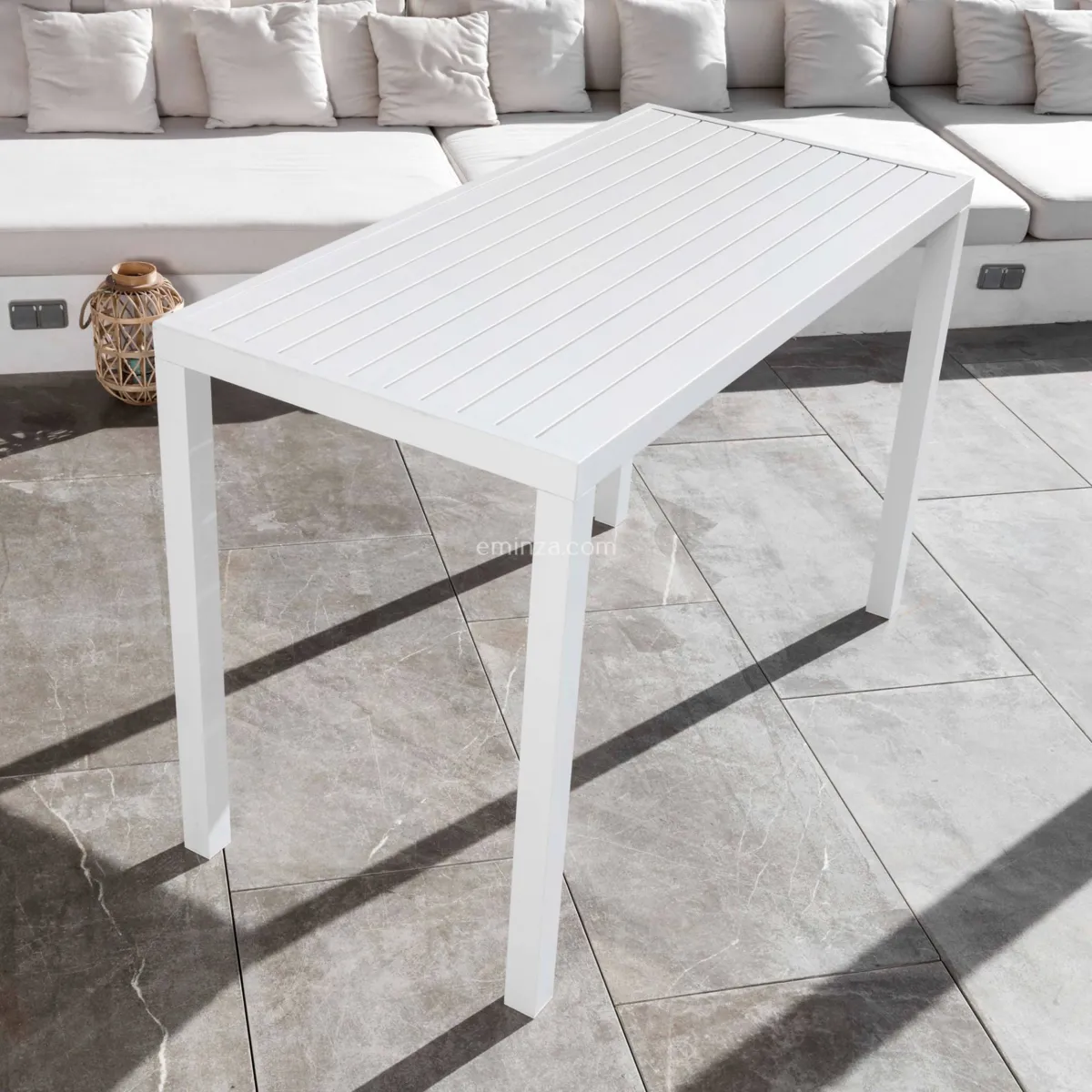 Table Haute 6 places Aluminium Murano - Blanche 2