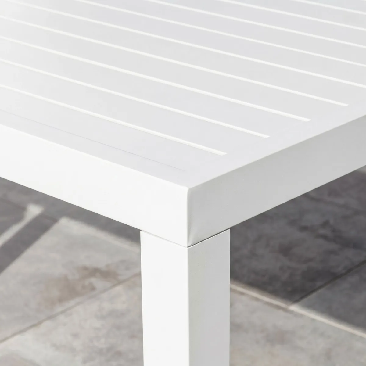Table de jardin carrée aluminium 4 places (70 x 70 cm) Murano Blanc