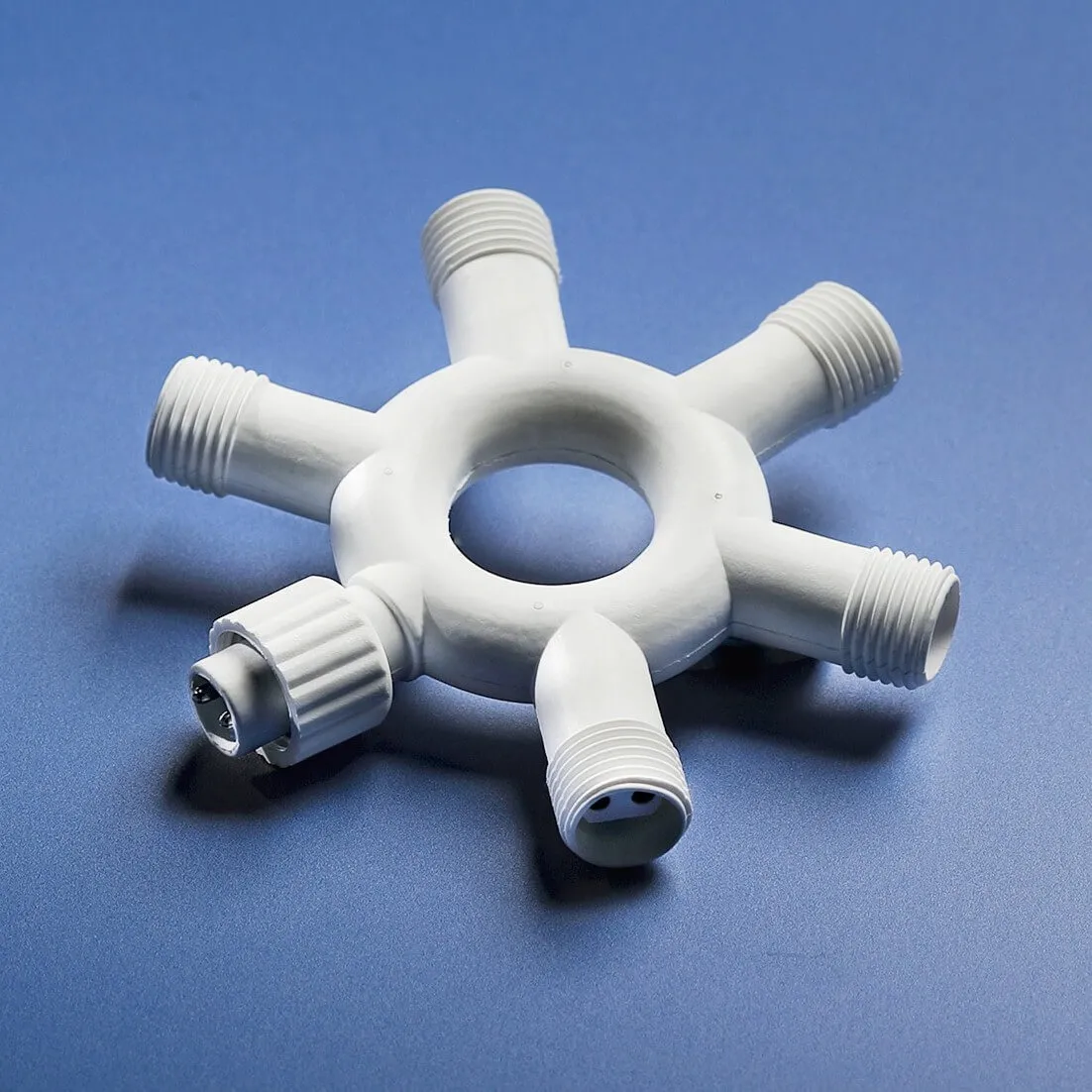 Connettore rotondo 5 uscite per ghirlande collegabili Pro-lights Bianco