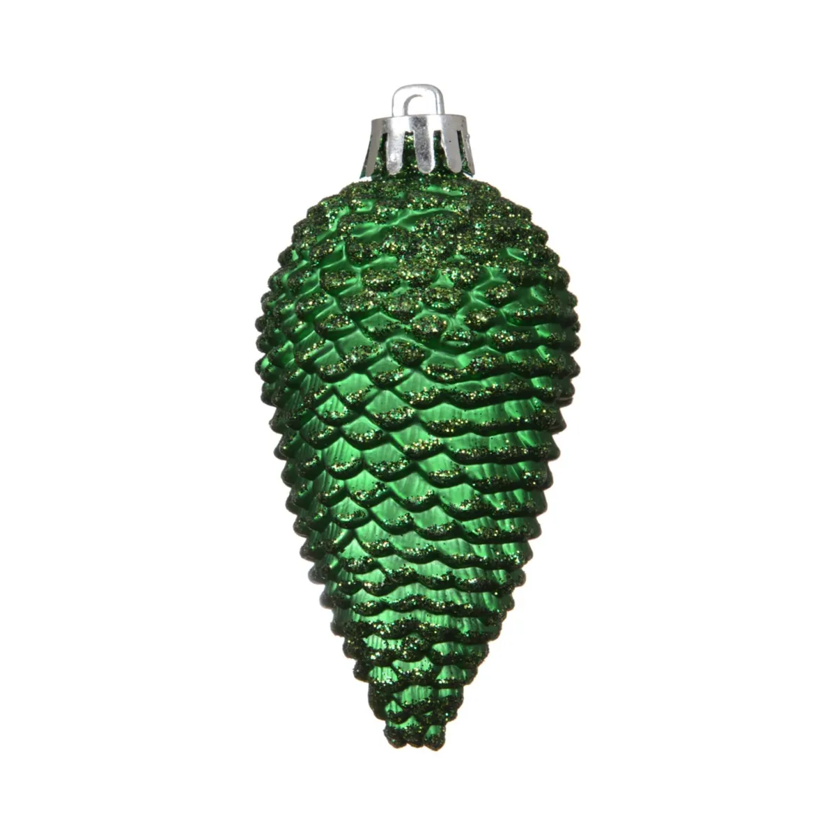 Boite de 6  Pomme de pin polystyrene vert houx D.4.5cm x H.8cm Alpine ou Aravis ?