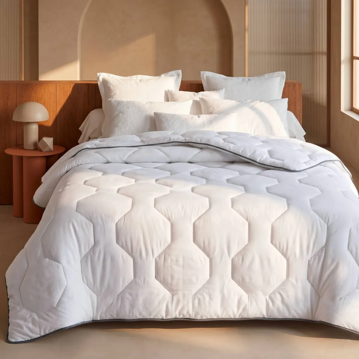 Meget varm dyne med percale bomuldsovertrek (240 x 220 cm) Galaxie Hvid