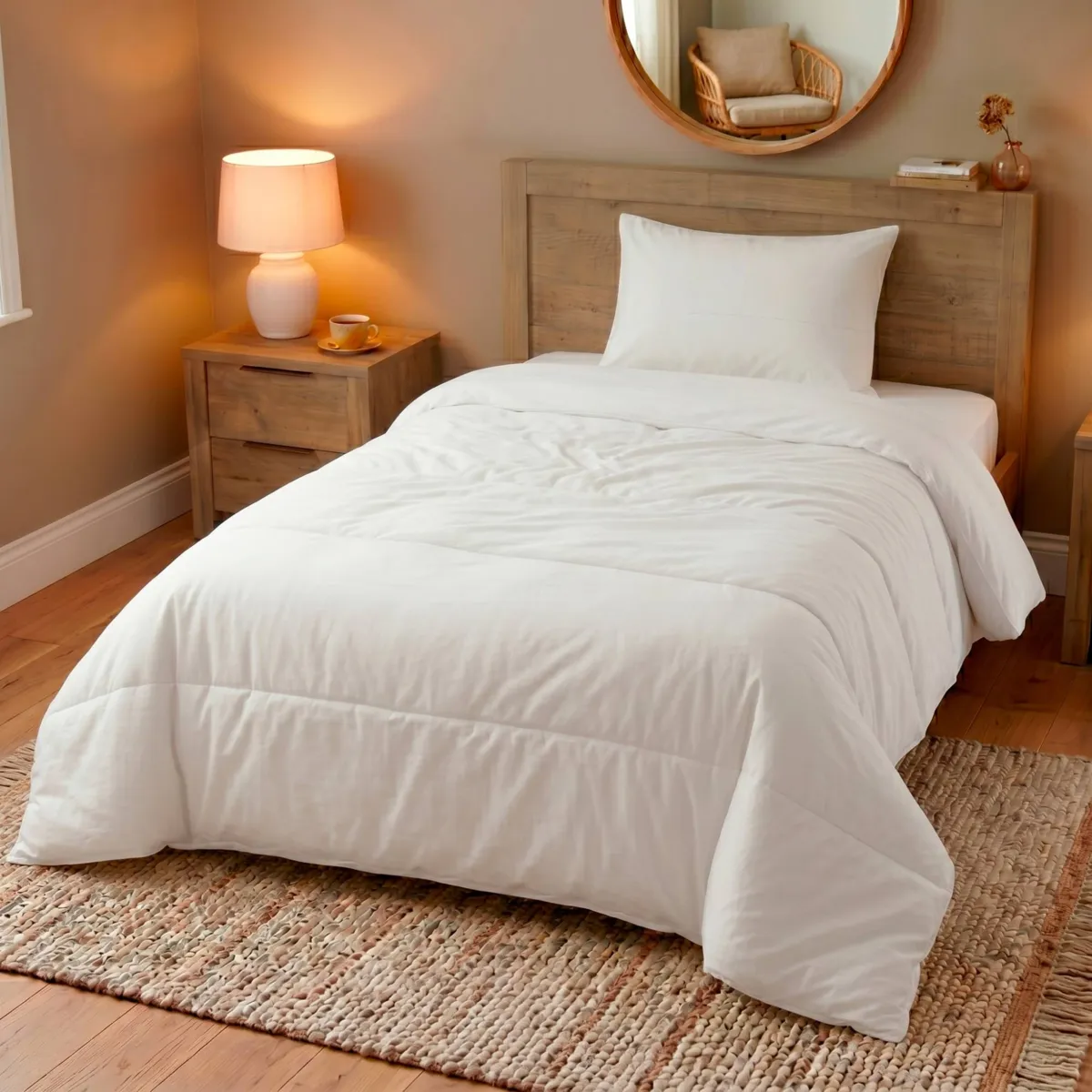 Couette (140 cm) Respirante et Légère Blanche 1