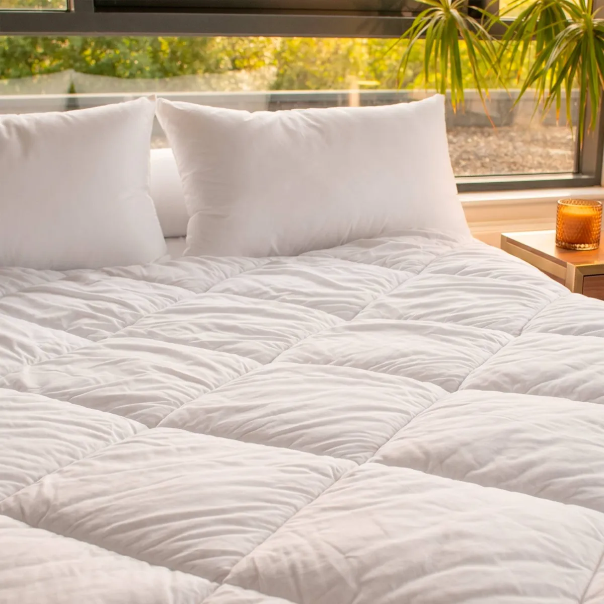 Couette Chaude (260 cm) Microfibre Lavable à 95°C Blanche 2