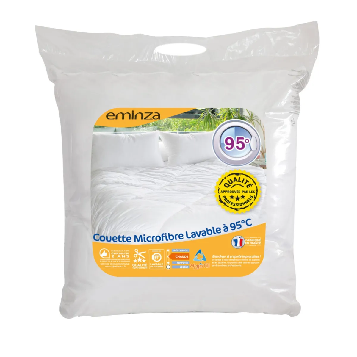 Couette Chaude (260 cm) Microfibre Lavable à 95°C Blanche 4
