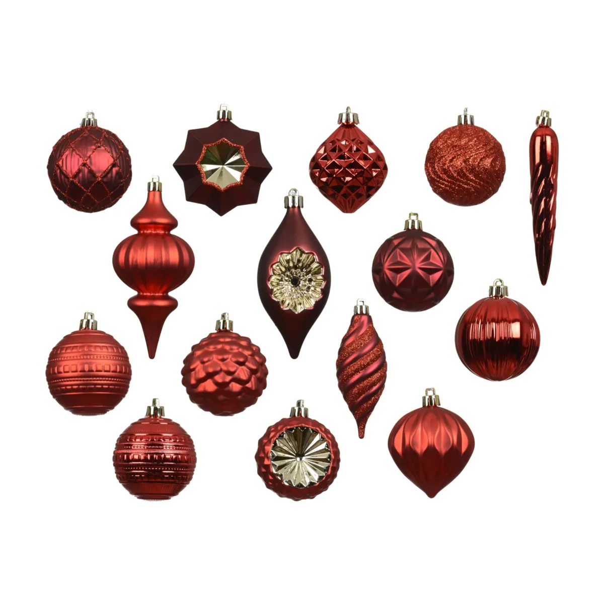 Kit di addobbi natalizi per albero (32 pezzi) Armonia Rosso