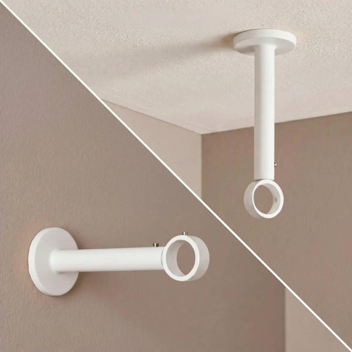 Support tringle extensible (L115 - L155 / D28) Lino Blanc mat