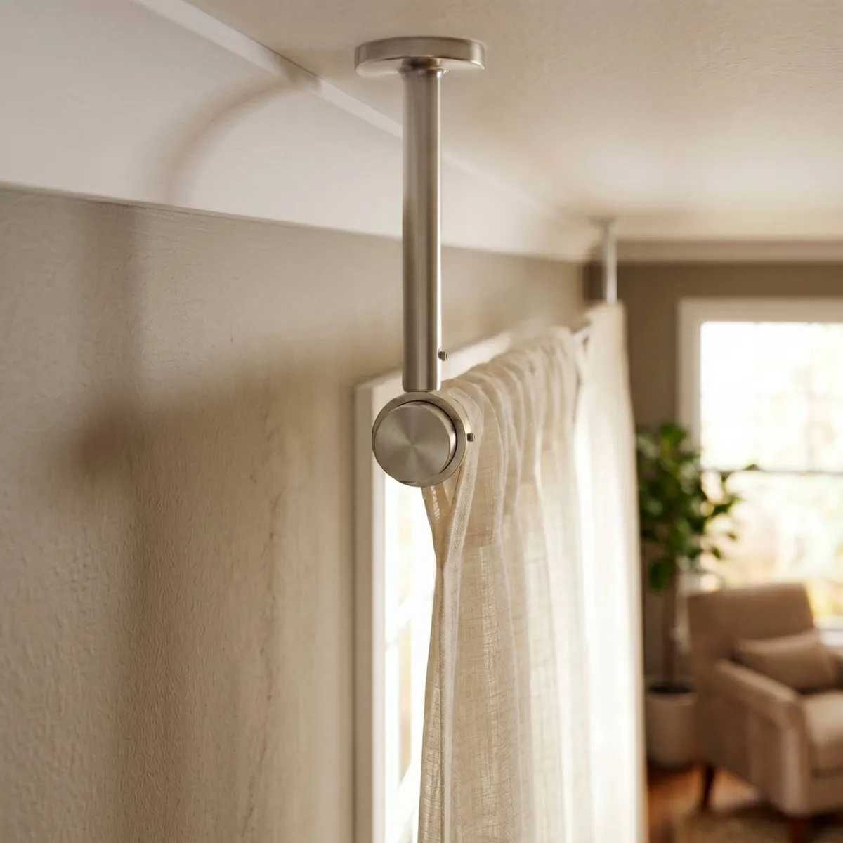 Supporto regolabile (L155/L195 cm - Ø28 mm) Argento opaco 1