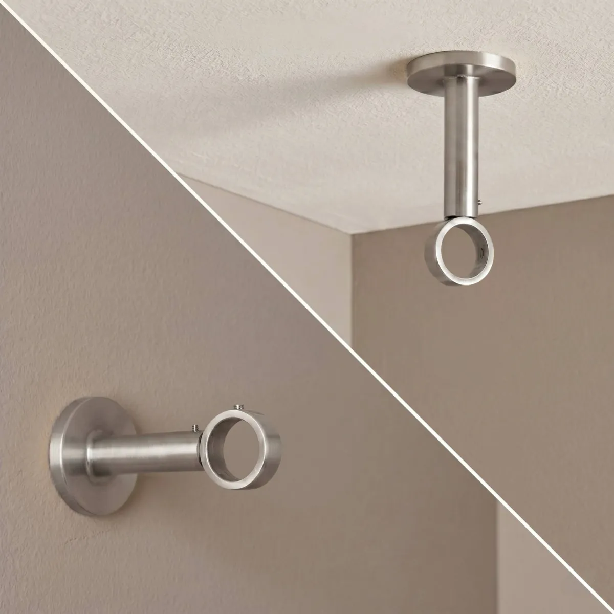 1 Soporte simple (L65 / D28 mm) Plateado Mate