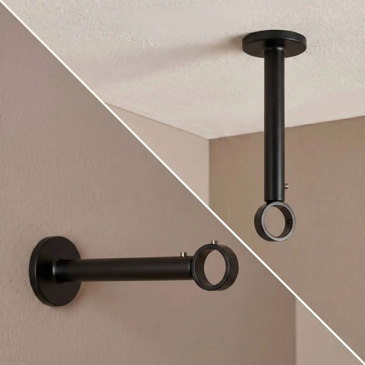 Support tringle extensible (L155 - L195 / D28) Lino Noir