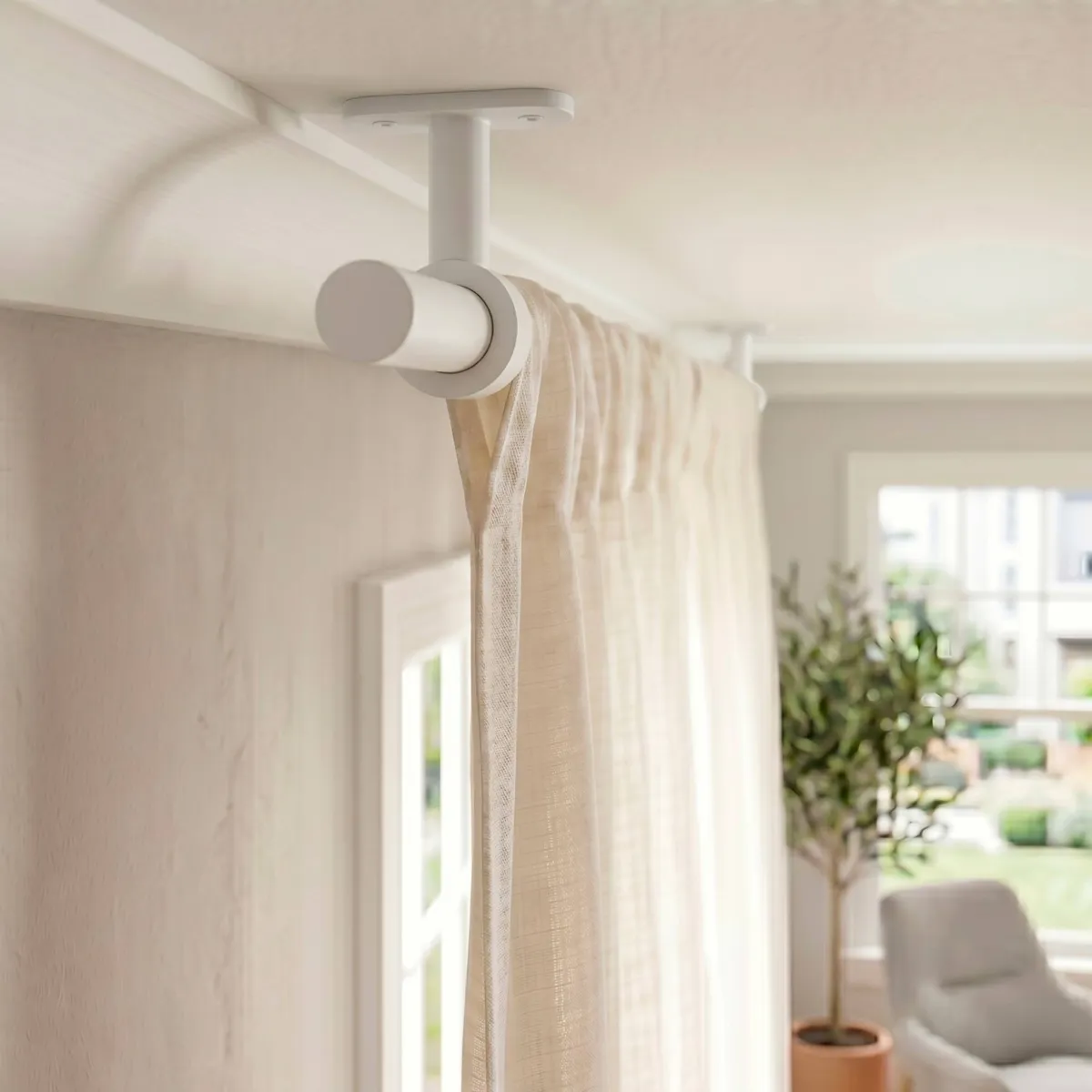 Set di 2 supporti regolabili (L55/L65 cm - Ø20 mm) Bianco opaco 1