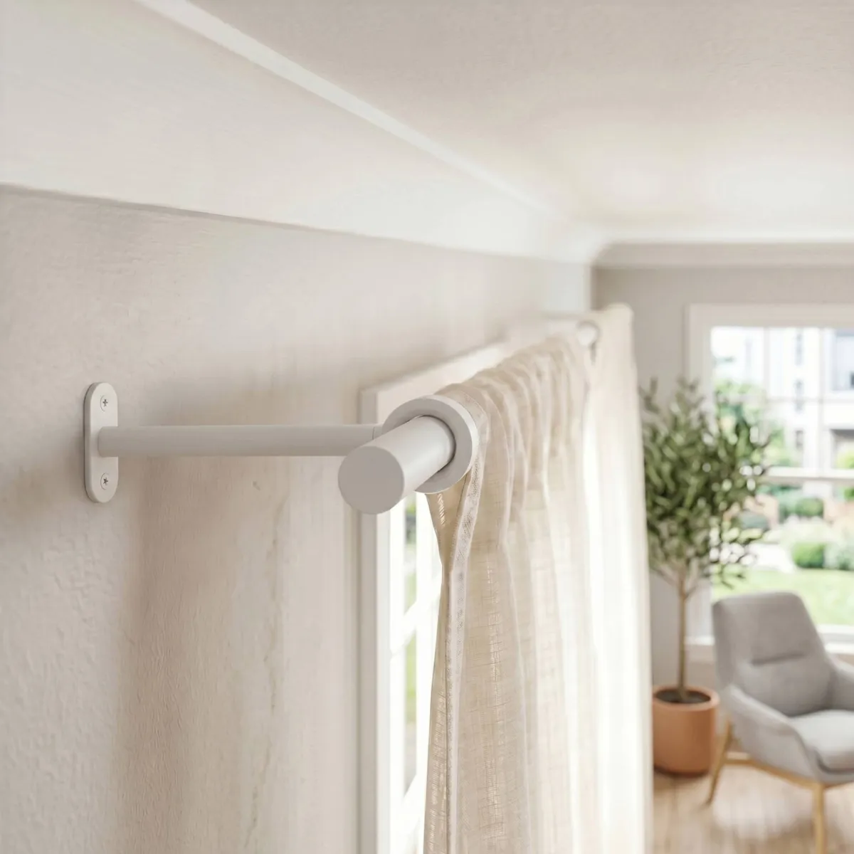 Set di 2 supporti regolabili (L150 - L190 / Ø20 mm) Bianco opaco