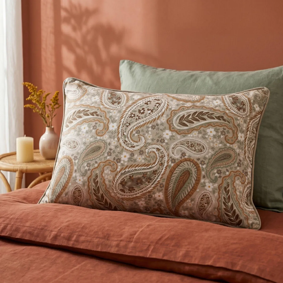 Cuscino rettangolare in velluto (40 x 60 cm) Dolores Beige